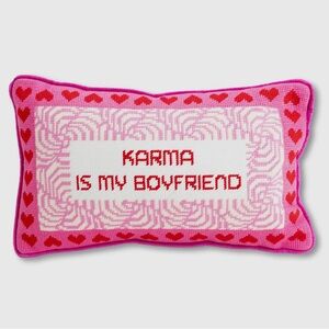 Furbish “Karma Is My Boyfriend” Pillow – Swiftie Decor NWT